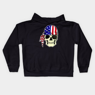 Patriotic 4th July Skull Kids Hoodie